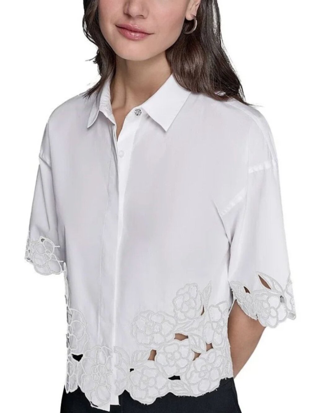 Karl Lagerfeld White Floral Top